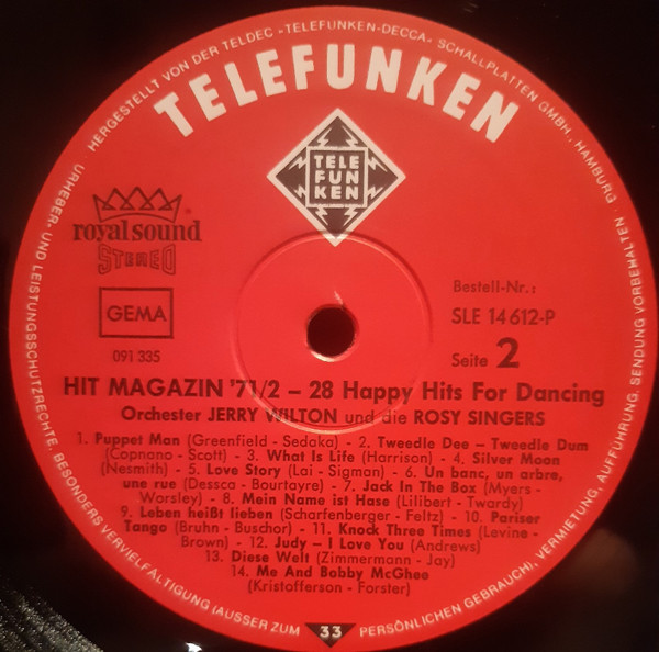 Cover zu Das Orchester Jerry Wilton, Die Rosy Singers - Hit Magazin 71/2 (28 Happy Hits For Dancing) | Vinyl | Rock, Pop | Germany