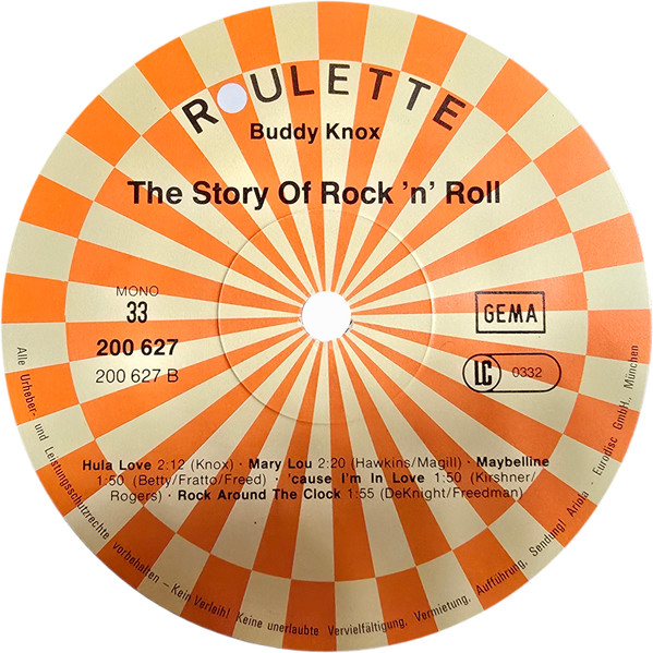 Cover zu Buddy Knox - The Story Of Rock And Roll | 1979 | Vinyl | Rock | Germany