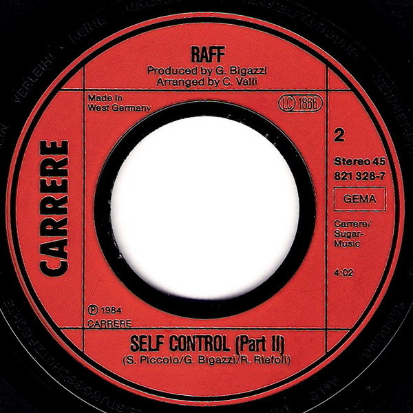 Cover zu RAF (5) - Self Control | 1984 | 7