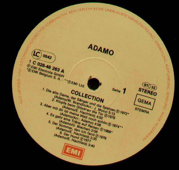 Cover zu Adamo - Collection | Vinyl | Pop | Germany Schallplatten Ankauf