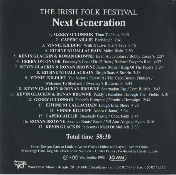 Cover zu Various - The Irish Folk Festival Next Generation | 1992 | Vinyl | Folk, World, & Country | Germany