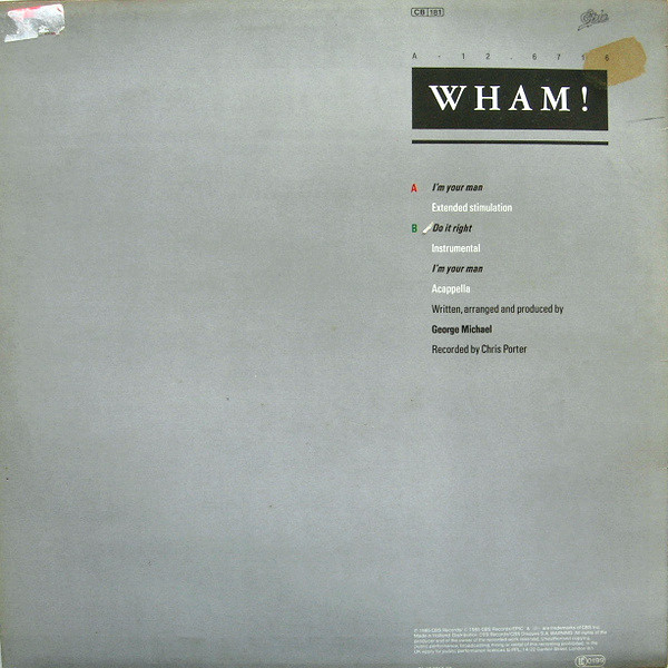 Cover zu Wham! - I'm Your Man | 1985 | Vinyl | Electronic, Pop | Europe Schallplatten Ankauf