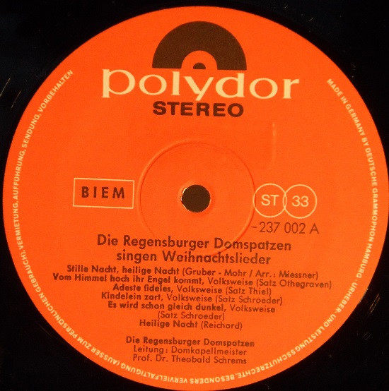 Cover zu Regensburger Domspatzen - Singen Weihnachtslieder | 1967 | Vinyl | Classical, Folk, World, & Country | Germany