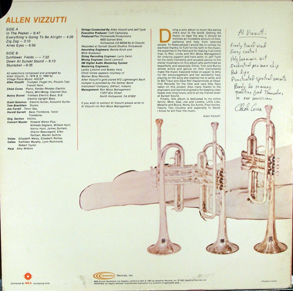 Cover zu Allen Vizzutti - Allen Vizzutti | 1981 | Vinyl | Jazz | US Schallplatten Ankauf