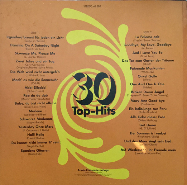 Cover zu Various - 30 Top-Hits | Vinyl | Pop | Germany Schallplatten Ankauf