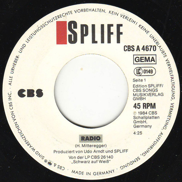 Cover zu Spliff - Radio | 1984 | 7