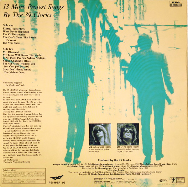 Cover zu 39 Clocks - 13 More Protest Songs | 1987 | Vinyl | Rock | Germany Schallplatten Ankauf