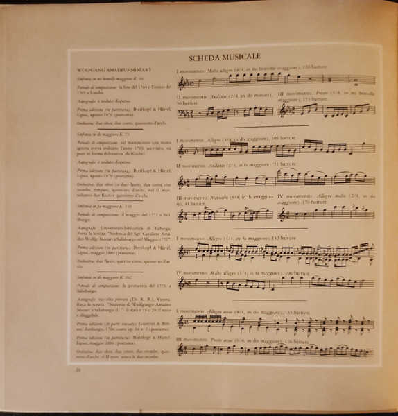 Cover zu Wolfgang Amadeus Mozart, Mainzer Kammerorchester, Günter Kehr - Sinfonie K.16, K.17, K.130, K.162 | 1981 | Vinyl | Classical | Italy