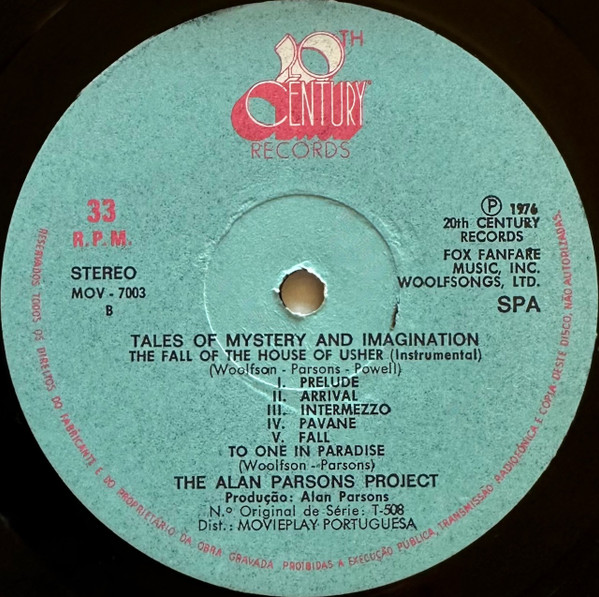 Cover zu The Alan Parsons Project - Tales Of Mystery And Imagination | 1976 | Vinyl | Rock | Portugal