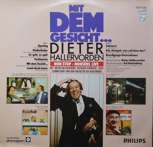 Cover zu Dieter Hallervorden - Mit Dem Gesicht... | 1976 | Vinyl | Non-Music, Pop | Germany Schallplatten Ankauf