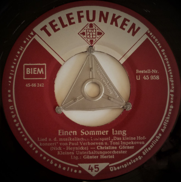 Cover zu Christine Görner - In Mir Klingt Ein Lied / Einen Sommer Lang | Vinyl | Pop, Classical | Germany Schallplatten Ankauf