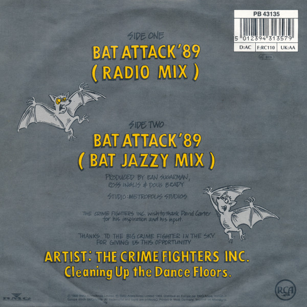 Cover zu The Crime Fighters Inc. - Bat Attack '89 | 1989 | Vinyl | Electronic, Pop | Germany Schallplatten Ankauf