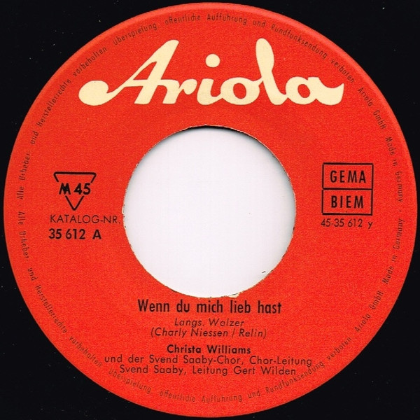 Cover zu Christa Williams Und Svend Saaby Koret - So Wie Beim Allerersten Mal / Wenn Du Mich Lieb Hast | 1961 | Vinyl | Pop | Germany