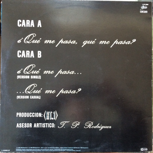 Cover zu Vicio Latino - ¿Qué Me Pasa, Qué Me Pasa? | 1983 | Vinyl | Electronic | Europe
