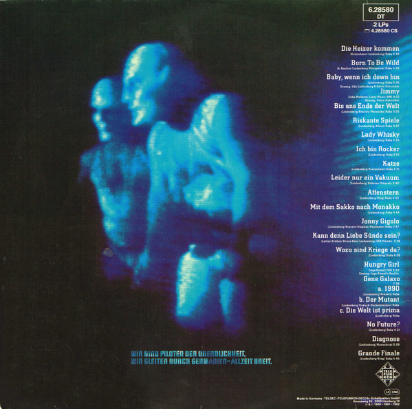 Cover zu Udo Lindenberg - Live - Intensivstationen | 1982 | 2xLP, Album, Gat | Rock | Germany