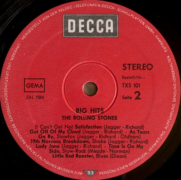 Cover zu The Rolling Stones - Big Hits (High Tide And Green Grass) | 1973 | Vinyl | Rock | Germany