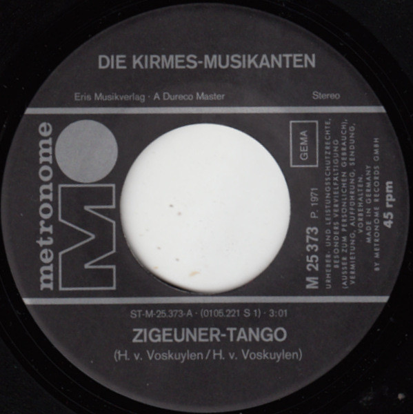 Cover zu De Kermisklanten - Zigeuner Tango | 1971 | Vinyl | Pop | Germany Schallplatten Ankauf