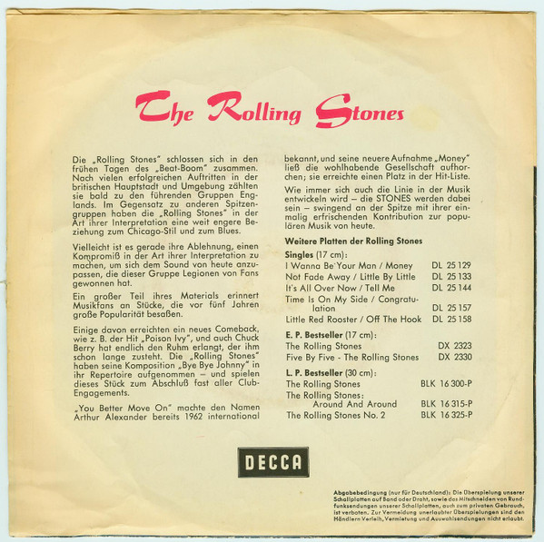 Cover zu The Rolling Stones - It's All Over Now / Tell Me | 1964 | Vinyl | Rock | Germany Schallplatten Ankauf