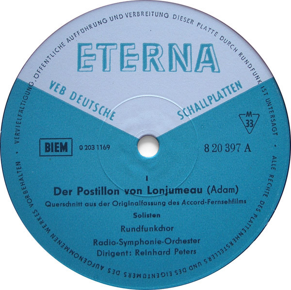 Cover zu Adolphe C. Adam - Der Postillon Von Lonjumeau (Opernquerschnitt) | 1965 | Vinyl | Classical | German Democratic Republic (GDR) Schallplatten Ankauf