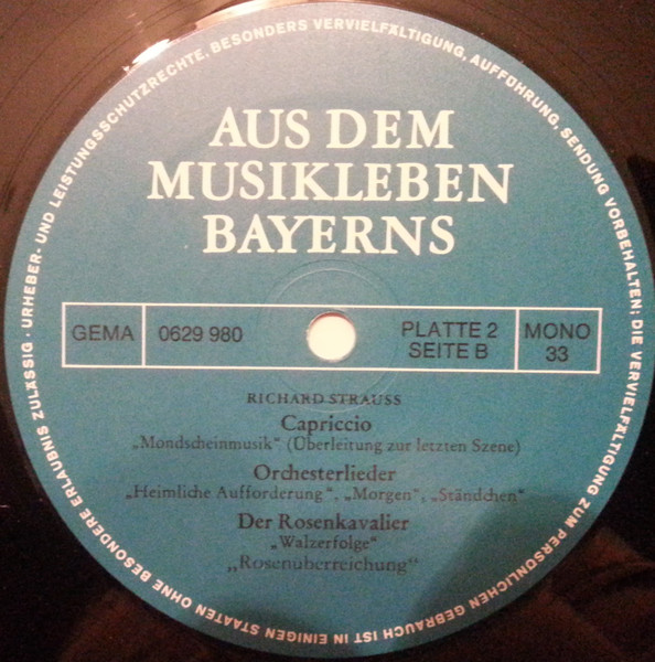 Cover zu Various - Aus Dem Musikleben Bayerns | Vinyl | Classical, Folk, World, & Country | Germany