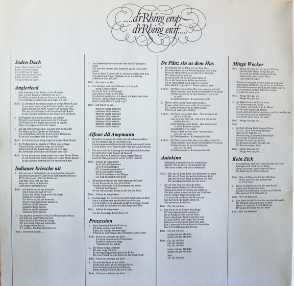 Cover zu Bläck Fööss - D'r Rhing Erop D'r Rhing Eraf | 1980 | Vinyl | Rock, Pop, Folk, World, & Country | Germany