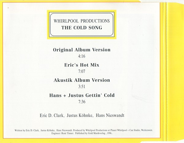 Cover zu Whirlpool Productions - The Cold Song | 1996 | Vinyl | Electronic, Pop | Germany Schallplatten Ankauf