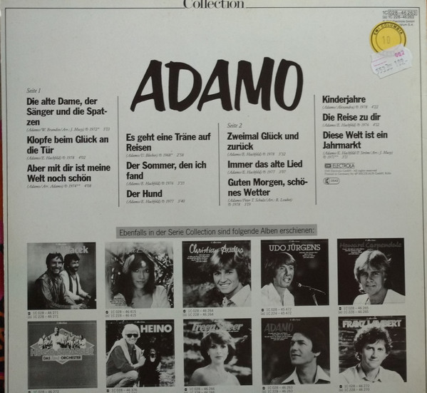 Cover zu Adamo - Collection | Vinyl | Pop | Germany