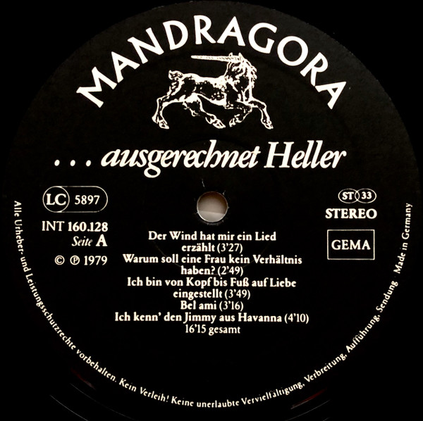 Cover zu André Heller - Ausgerechnet Heller. André Heller Singt Schnulzen, Schlager, Chansons Aus Den 20er, 30er Und 40er Jahren | 1979 | Vinyl | Pop | Germany Schallplatten Ankauf