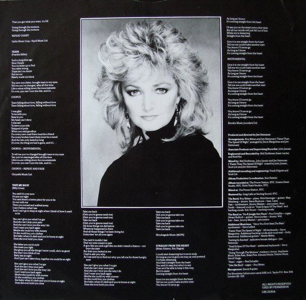 Cover zu Bonnie Tyler - Faster Than The Speed Of Night | 1983 | LP, Album | Electronic, Rock, Pop | Europe Schallplatten Ankauf