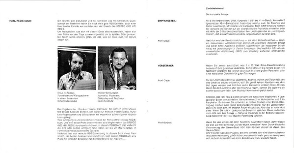 Cover zu Claus H. Reisser & Norbert Scheumann - Regiebuch - Mit Demonstrationsplatte Zum Mischpult Des Gerätes STEREO 4500 HiFi REGIÉ | 1973 | Vinyl | Non-Music | Germany