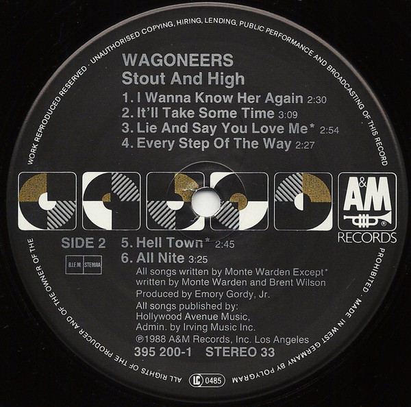 Cover zu Wagoneers - Stout & High | 1988 | Vinyl | Folk, World, & Country | Europe