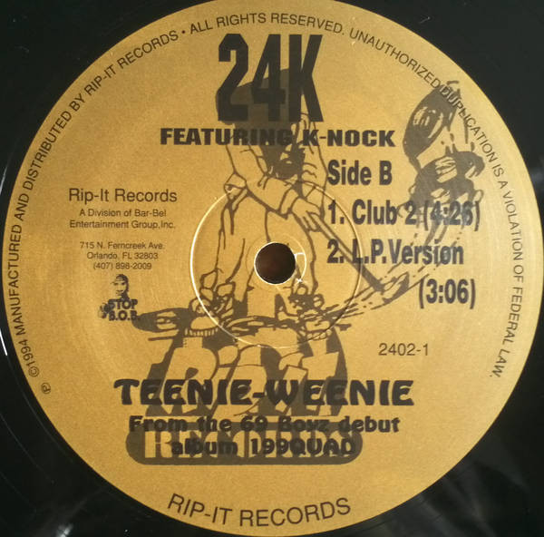 Cover zu 24-K Featuring K-Nock - Teenie-Weenie | 1994 | Vinyl | Hip Hop | US