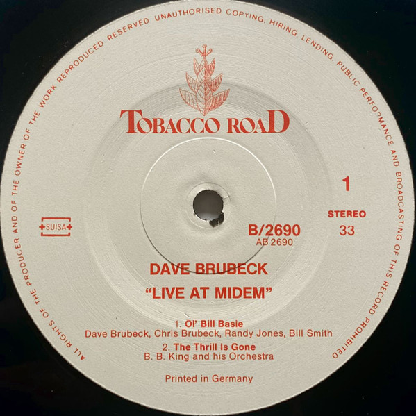 Cover zu Dave Brubeck Featuring William O. Smith, Randy Jones (3), Chris Brubeck, B.B. King - Live At Midem | Vinyl | Jazz, Blues | Switzerland Schallplatten Ankauf