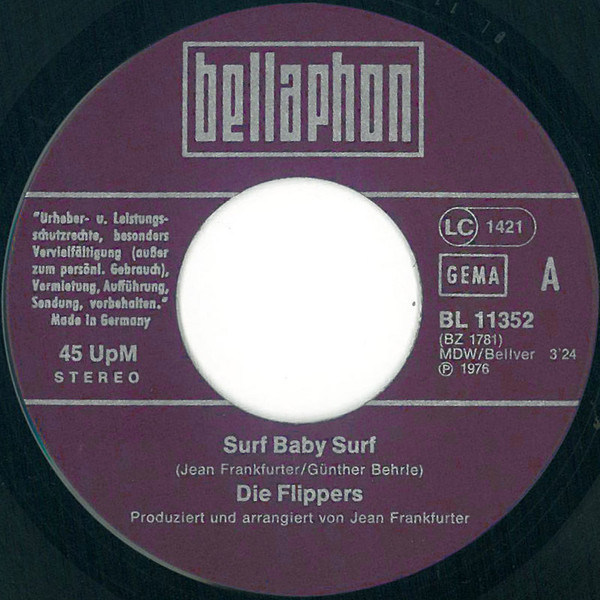 Cover zu Die Flippers - Surf Baby Surf | 1976 | Vinyl | Pop | Germany Schallplatten Ankauf