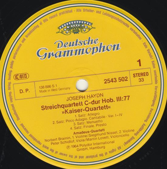 Cover zu Amadeus-Quartett / Joseph Haydn / Wolfgang Amadeus Mozart - Kaiserquartett / Jagdquartett | 1983 | Vinyl | Classical | Germany Schallplatten Ankauf