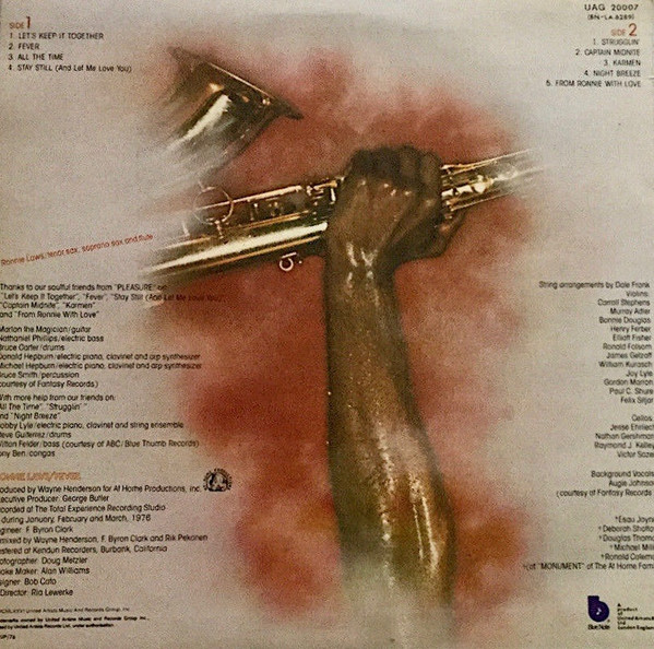 Cover zu Ronnie Laws - Fever | 1976 | Vinyl, LP, Album, Stereo | Jazz, Funk / Soul | UK Schallplatten Ankauf