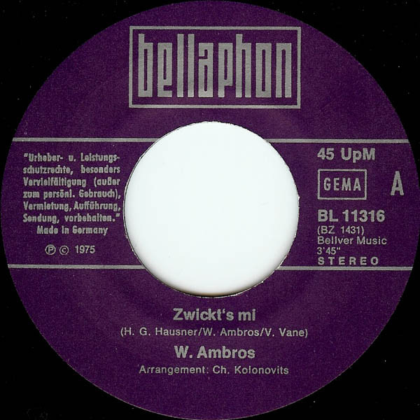 Cover zu Wolfgang Ambros - Zwickt's Mi | 1975 | 7