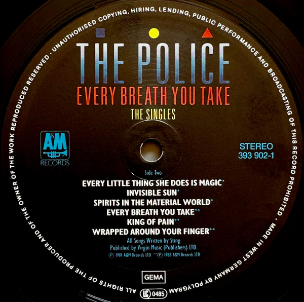 Cover zu The Police - Every Breath You Take (The Singles) | 1986 | LP, Comp | Rock, Pop | Germany Schallplatten Ankauf