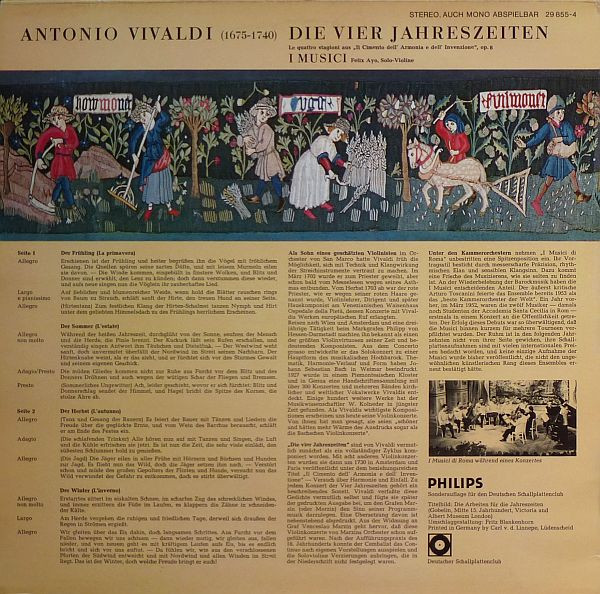 Cover zu Antonio Vivaldi · I Musici - Die Vier Jahreszeiten | Vinyl | Classical | Germany