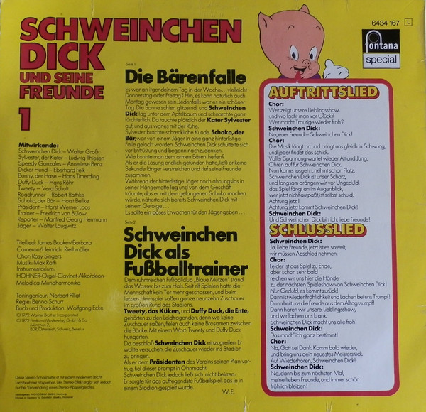 Cover zu Wolfgang Ecke - Schweinchen Dick Und Seine Freunde 1 | 1973 | Vinyl | Non-Music | Germany Schallplatten Ankauf