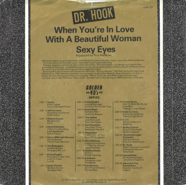Cover zu Dr. Hook - When You're In Love With A Beautiful Woman / Sexy Eyes | 1984 | Vinyl | Rock | UK