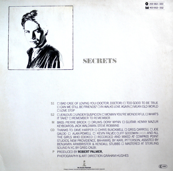 Cover zu Robert Palmer - Secrets | 1979 | LP, Album | Rock | Germany