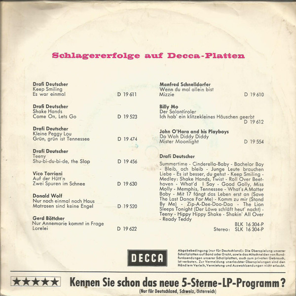 Cover zu Drafi Deutscher And His Magics - Cinderella Baby | 1964 | Vinyl | Rock, Pop | Germany