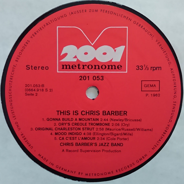 Cover zu Chris Barber's Jazz Band - This Is Chris Barber | Vinyl | Jazz | Germany Schallplatten Ankauf