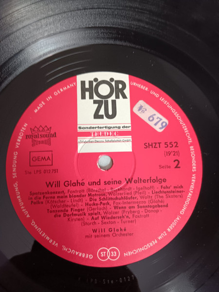 Cover zu Will Glahé - Will Glahé Spielt Seine Welterfolge | Vinyl | Pop, Folk, World, & Country | Germany