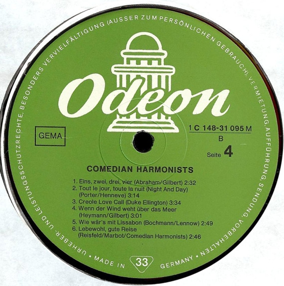 Cover zu Comedian Harmonists - Comedian Harmonists | 1975 | Vinyl, LP, Album, Mono, Compilation | Pop | Germany