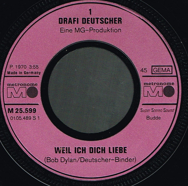 Cover zu Drafi Deutscher - Weil Ich Dich Liebe / Don Quichotte | 1974 | Vinyl | Pop | Germany Schallplatten Ankauf