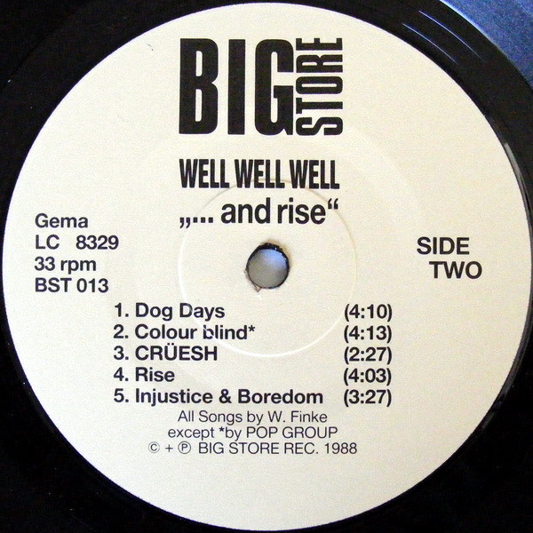 Cover zu Well! Well! Well! - ... And Rise | 1988 | Vinyl | Rock | Germany Schallplatten Ankauf