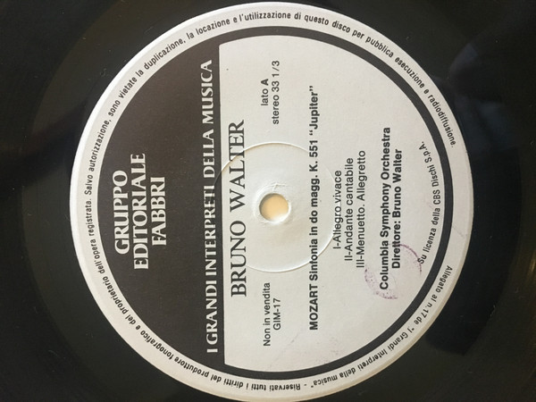 Cover zu Bruno Walter And Columbia Symphony Orchestra / Wolfgang Amadeus Mozart - Symphony in C, K. 551