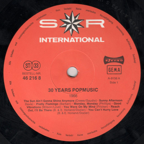 Cover zu Various - 30 Years Popmusic 1966 | 1983 | Vinyl | Rock, Funk / Soul, Pop, Folk, World, & Country | Germany Schallplatten Ankauf